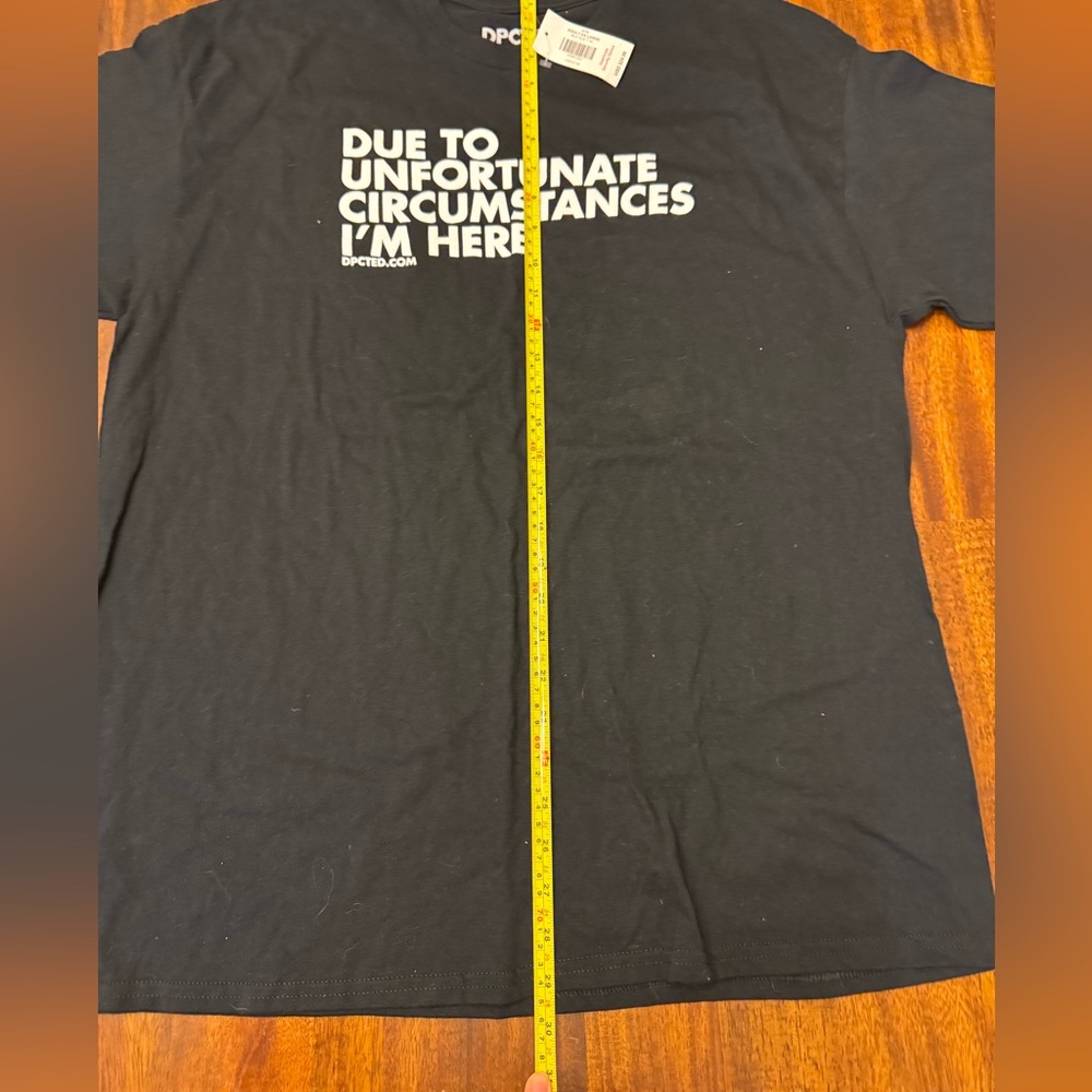 Adult Apparel Humor Black Statement Tee XL unfortunately I’m here - Picture 7 of 8